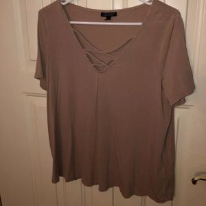 Topshop Criss Cross Blush Top Women’s US Size 8